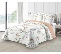 Fanny & Céline Couvre-lit Boutis épais matelassé 220x240cm avec 2 Taies 65x65cm M23-6063