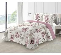 Fanny & Céline Couvre-lit Boutis épais matelassé 220x240cm avec 2 Taies 65x65cm M23-6065