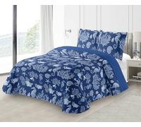 Fanny & Céline Couvre-lit Boutis épais matelassé 230x250cm avec 2 Taies 65x65cm M23-7016