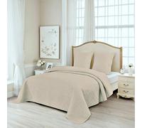 Fanny & Céline Couvre-lit de Lux Percale Pur Coton 230x250cm avec 2 Taies 65x65cm M23-7001 Lin