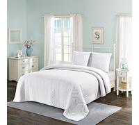 Fanny & Céline Couvre-lit épais matelassé 180x240cm avec 1 Taie 65x65cm M23-6012 Blanc