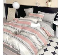 Fanny & Céline Housse de Couette Percale 100% Coton 80 Fils 240x220cm avec 2 taies d'oreiller 65x65cm Parure 3 Pièces FC-2528
