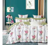 Fanny & Céline Parure 3 Pièces 100% Coton 85 Fils Housse de Couette 260x240cm+65x65cmx2 FC-125