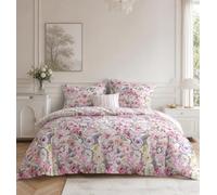 Fanny & Céline Parure de lit 240x220 cm - 100% Coton Percale 80 Fils, Housse de Couette avec 2 taies 65x65 cm, Volant 5 cm, Fermeture Boutons - FC-2519
