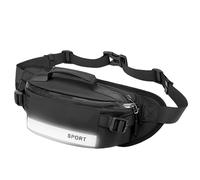 Fanny Men's - Sac de ceinture anti-vol avec fermeture éclair | Paquet ergonomique de poitrine en nylon Fanny avec fermeture éclair pour l'entraînement de gym qui déplace les vacances, noir, Consulte