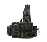 Fanny Pack de pêche | Support de canne à pêche Tackle Storage Sling Bag Gear Holder - Sac à mouches à bandoulière imperméable pour le camping, la randonnée, la pêche, Large, G, Voir description