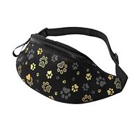 Fanny Pack Gold Dog Paw Print Fashion Waist Pack Casual Fanny Waist Pack pour Hommes Femmes Réglable Ceintures Sac pour Voyage Randonnée Sports
