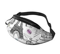 Fanny Pack pour Femmes Hommes Paris Tour Eiffel Zipper Taille Sac Bourse Marcher Le Chien Portefeuille Sac