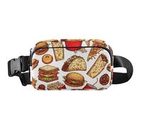 Fanny Packs Grand sac banane étanche pour femme Tasty Snack Blanc 20,3 x 13,5 x 5,8 cm, Tasty Snack Blanc, 8 x 5.3 x 2.3 inch, Drôle et mignon
