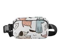 Fanny Packs Sac banane imperméable pour femme Motif chiot Blanc 20,3 x 13,5 x 5,8 cm, Chiot mignon blanc, 8 x 5.3 x 2.3 inch, Drôle et mignon