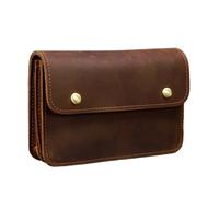 Fanny Sac banane en cuir pour homme avec mini boîte de téléphone et porte-monnaie pour l'extérieur, Modèle 2 Jaune Marron, One Size