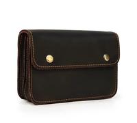 Fanny Sac banane en cuir pour homme avec mini boîte de téléphone et porte-monnaie pour l'extérieur, Modèle 2 Marron foncé, One Size