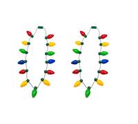 FANOST Collier de Noël lumineux, 13 ampoules LED, collier lumineux pour enfants et adultes, pull moche décorations de fête, cadeaux de Noël secrets de Père Noël