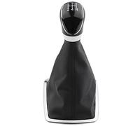 FanPaYY Pommeau de levier de vitesse à 5 vitesses compatible avec Fiesta 7 Focus 2 3 Galaxy 3 B-Max S-Max, cadre de bague de pommeau de levier de vitesse manuel chromé