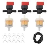 FanPaYY Tuyau De Filtre À Carburant Pour Moto Avec 3 Robinets D'essence Universels 6 Mm, 3 Filtres À Carburant Et 10 Colliers De Serrage Pour Voitures, Motos Et Tondeuses À Gazon Briggs & Stratton 698
