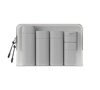 FANPOI Lot de 5 flacons distributeurs de crème de voyage pour produits de toilette, approuvés par la TSA, essentiels de voyage, gris clair, Solide