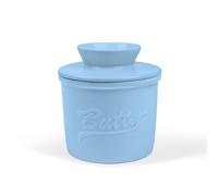fanquare Beurrier Bleu Rond en Porcelaine avec Couvercle, Beurrier pour Beurre Doux