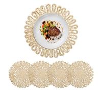 fanquare Ensemble de 4 Sets de Table en Maïs Tressé 30 cm, Antidérapants à Bordure Tressée, Lavables Style Ferme Boho, pour Salle à Manger, Intérieur et Extérieur