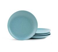 fanquare Lot de 4 assiettes à dessert en porcelaine verte mate pour pâtes, salade, apéritif, fruits, collation, apéritif, passe au lave-vaisselle et au micro-ondes