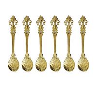 fanquare Lot de 6 mini cuillères à café expresso Demitasse Vintage 11,4 cm Doré
