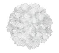 fanquare Lot de 6 Sets de Table Ronds Argentés pour Table à Manger, Napperons en Vinyle Pressé pour Table à Dîner, Napperons Creux en Ginkgo, Centre de Table avec Accent de Mariage de Vacances