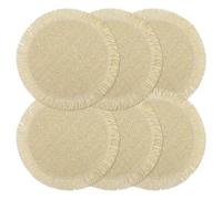 fanquare Lot de 6 Sets de Table Ronds Bohème en Papier 38cm, Tressés Campagnards Résistants à la Décoloration pour Maison, Café ou Événements, Beige