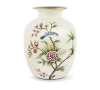 fanquare Petit vase en céramique pour oiseaux et fleurs chinois, 20 cm de haut, vert, vintage, pour herbe de la pampa, fleurs séchées, branches, décoration de bureau et de chambre à coucher