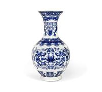 Fanquare Petit Vase en Porcelaine Bleu et Blanc - Décoration d'Intérieur Chinoise Traditionnelle, Céramique, 14 cm