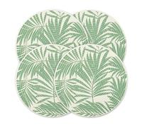 fanquare Set de Sets de Table Ronds en Corde de Coton tressée, Feuilles Vertes, Lavables, Parfaits pour la décoration de la Table à Manger, 38 * 38cm, Lot de 4