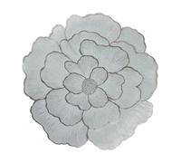 fanquare Sets de Table en Forme de Rose 38cm Tapis de Table Ronds Métalliques Lot de 6 Napperons Argenté Résistant à la Chaleur Tapis de Cuisine Antidérapants pour Maison Repas Mariage