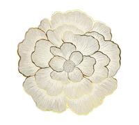 fanquare Sets de Table Floraux Ronds Lot de 6 Napperons Dorés en Forme de Rose 38cm Set de Table Métallique Tapis de Table de Cuisine Imperméable pour Maison Repas Mariage Fête