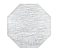 fanquare Sets de Table Métalliques Argentés Lot de 6 38.5cm Sets de Table Creusés Napperons Décoratif Tapis de Table Lavable Résistant à la Chaleur pour Mariage Fête Repas à la Maison