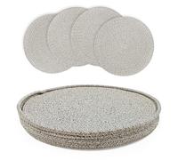 fanquare Sets de Table Tissés en Corde de Coton Lot de 4 Tapis de Table Tressé Marron 33cm Napperons en Coton Naturel avec Support Set de Table Lavable pour Cuisine Salle à Manger