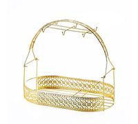 fanquare Support pour Tasse à Café,Porte Tasses à Thé,Étagère en Métal pour Présentoir 6 Tasses à Soucoupe(Doré)