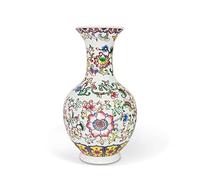 Fanquare Vase européen en émail, petit vase floral en porcelaine pour décoration d'intérieur, vase à fleurs classique en céramique pour table, 13,4 cm