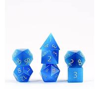 FanRoll by Metallic Dice Games Jeu de dés DND en pierre précieuse 16 mm Bleu givré Jeu de rôle Donjons et Dragons