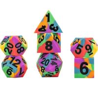 FanRoll by Metallic Dice Games Jeu de dés en caoutchouc de silicone à bords tranchants de 16 mm - Drapeau arc-en-ciel