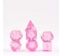 FanRoll by Metallic Dice Games Lot de dés DND en pierre de naissance 16 mm : tourmaline d'octobre gravée, jeu de rôle pour donjons et dragons