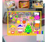 Fanrui Mémo lumineux de format A4, tableau à message LED avec stylo 7 couleurs et support réglable et intensité variable, tableau acrylique brillant de 29,98 x 19,99 cm, bloc-notes mémo lumineux