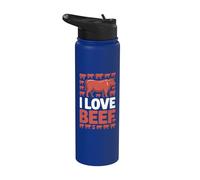 Fans de barbecue I Love Beef Cow Ranching Stainless Steel Insulated Water Bottle