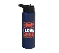 Fans de barbecue I Love Beef Cow Ranching Stainless Steel Insulated Water Bottle