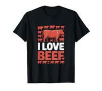 Fans de Barbecue I Love Beef Cow Ranching T-Shirt Graphique avec Valeur