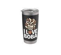 Fans de boissons à bulles I Love Boba Tea Gobelet isotherme en acier inoxydable double paroi
