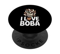 Fans de Boissons à Bulles I Love Boba Tea PopSockets PopGrip Adhésif