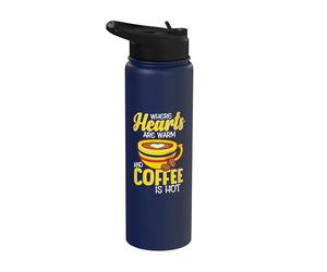 Fans de café où les cœurs sont chauds et le café est chaud Colombie Stainless Steel Insulated Water Bottle