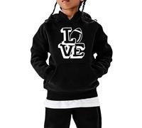 Fans de Football Cadeau Sport Adolescent Sweatshirt Vintage Joueur de Rugby Sport Rétro Enfants Garçons Filles Rugby Pull à Capuche Sweatshirt Bébé Fille 68, Noir , 13-14 ans