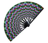 Fans de Main pliants 22.1x13.4 Fan Rave à Main Pliante avec des côtes en Plastique pour Le Festival de Musique, Le Club, l'événement, la fête, la Danse