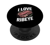 Fans de steak I Love Ribeye Premium PopSockets PopGrip Adhésif