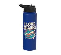 Fans des I Love Sharks Ocean Predator Stainless Steel Insulated Water Bottle
