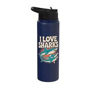 Fans des I Love Sharks Ocean Predator Stainless Steel Insulated Water Bottle